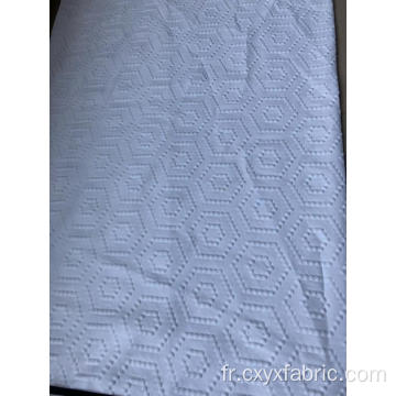 Tissu 3D en relief à bulles de polyester blanc